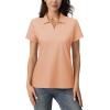 imageMAGCOMSEN Womens Polo Shirts Cotton Short Sleeve VNeck Collared Tops Golf Shirt Work Casual Summer TeeApricot