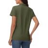 imageMAGCOMSEN Womens Polo Shirts Cotton Short Sleeve VNeck Collared Tops Golf Shirt Work Casual Summer TeeArmy Green