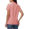 imageMAGCOMSEN Womens Polo Shirts Cotton Short Sleeve VNeck Collared Tops Golf Shirt Work Casual Summer TeeAsh Pink