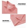 imageMAGCOMSEN Womens Polo Shirts Cotton Short Sleeve VNeck Collared Tops Golf Shirt Work Casual Summer TeeAsh Pink