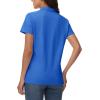imageMAGCOMSEN Womens Polo Shirts Cotton Short Sleeve VNeck Collared Tops Golf Shirt Work Casual Summer TeeAzure Blue