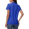 imageMAGCOMSEN Womens Polo Shirts Cotton Short Sleeve VNeck Collared Tops Golf Shirt Work Casual Summer TeeColor Blue