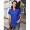 imageMAGCOMSEN Womens Polo Shirts Cotton Short Sleeve VNeck Collared Tops Golf Shirt Work Casual Summer TeeColor Blue