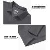 imageMAGCOMSEN Womens Polo Shirts Cotton Short Sleeve VNeck Collared Tops Golf Shirt Work Casual Summer TeeDark Gray