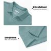 imageMAGCOMSEN Womens Polo Shirts Cotton Short Sleeve VNeck Collared Tops Golf Shirt Work Casual Summer TeeGray Green