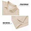 imageMAGCOMSEN Womens Polo Shirts Cotton Short Sleeve VNeck Collared Tops Golf Shirt Work Casual Summer TeeKhaki