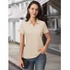 imageMAGCOMSEN Womens Polo Shirts Cotton Short Sleeve VNeck Collared Tops Golf Shirt Work Casual Summer TeeKhaki