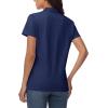imageMAGCOMSEN Womens Polo Shirts Cotton Short Sleeve VNeck Collared Tops Golf Shirt Work Casual Summer TeeNavy Blue