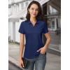 imageMAGCOMSEN Womens Polo Shirts Cotton Short Sleeve VNeck Collared Tops Golf Shirt Work Casual Summer TeeNavy Blue