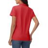 imageMAGCOMSEN Womens Polo Shirts Cotton Short Sleeve VNeck Collared Tops Golf Shirt Work Casual Summer TeeTomato Red