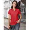 imageMAGCOMSEN Womens Polo Shirts Cotton Short Sleeve VNeck Collared Tops Golf Shirt Work Casual Summer TeeTomato Red
