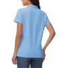 imageMAGCOMSEN Womens Polo Shirts Cotton Short Sleeve VNeck Collared Tops Golf Shirt Work Casual Summer TeeWaterfall Blue