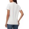 imageMAGCOMSEN Womens Polo Shirts Cotton Short Sleeve VNeck Collared Tops Golf Shirt Work Casual Summer TeeWhite
