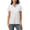 imageMAGCOMSEN Womens Polo Shirts Cotton Short Sleeve VNeck Collared Tops Golf Shirt Work Casual Summer TeeWhite