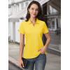 imageMAGCOMSEN Womens Polo Shirts Cotton Short Sleeve VNeck Collared Tops Golf Shirt Work Casual Summer TeeYellow