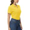 imageMAGCOMSEN Womens Polo Shirts Cotton Short Sleeve VNeck Collared Tops Golf Shirt Work Casual Summer TeeYellow