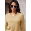 imageMAGCOMSEN Womens V Neck Sweater 2024 Spring Casual Long Sleeve Tops Knit Lightweight Pullover Sweaters JumperApricot