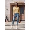 imageMAGCOMSEN Womens V Neck Sweater 2024 Spring Casual Long Sleeve Tops Knit Lightweight Pullover Sweaters JumperApricot