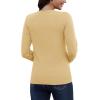 imageMAGCOMSEN Womens V Neck Sweater 2024 Spring Casual Long Sleeve Tops Knit Lightweight Pullover Sweaters JumperApricot