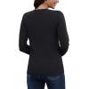 imageMAGCOMSEN Womens V Neck Sweater 2024 Spring Casual Long Sleeve Tops Knit Lightweight Pullover Sweaters JumperBlack