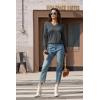 imageMAGCOMSEN Womens V Neck Sweater 2024 Spring Casual Long Sleeve Tops Knit Lightweight Pullover Sweaters JumperDark Grey
