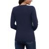 imageMAGCOMSEN Womens V Neck Sweater 2024 Spring Casual Long Sleeve Tops Knit Lightweight Pullover Sweaters JumperNavy