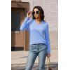 imageMAGCOMSEN Womens V Neck Sweater 2024 Spring Casual Long Sleeve Tops Knit Lightweight Pullover Sweaters JumperPale Blue