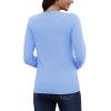 imageMAGCOMSEN Womens V Neck Sweater 2024 Spring Casual Long Sleeve Tops Knit Lightweight Pullover Sweaters JumperPale Blue