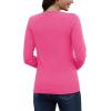 imageMAGCOMSEN Womens V Neck Sweater 2024 Spring Casual Long Sleeve Tops Knit Lightweight Pullover Sweaters JumperRose Red