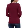imageMAGCOMSEN Womens V Neck Sweater 2024 Spring Casual Long Sleeve Tops Knit Lightweight Pullover Sweaters JumperWine Red