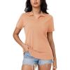 imageMAGCOMSEN Womens Polo Shirts Cotton Short Sleeve VNeck Collared Tops Golf Shirt Work Casual Summer TeeApricot