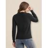 imageMAGCOMSEN Womens Cardigan Sweaters Lightweight Knit Soft Crew Neck Long Sleeve Open Front Button Spring Casual CardiganBlack