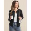 imageMAGCOMSEN Womens Cardigan Sweaters Lightweight Knit Soft Crew Neck Long Sleeve Open Front Button Spring Casual CardiganBlack