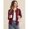 imageMAGCOMSEN Womens Cardigan Sweaters Lightweight Knit Soft Crew Neck Long Sleeve Open Front Button Spring Casual CardiganBurgundy