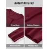 imageMAGCOMSEN Womens Cardigan Sweaters Lightweight Knit Soft Crew Neck Long Sleeve Open Front Button Spring Casual CardiganBurgundy