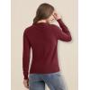 imageMAGCOMSEN Womens Cardigan Sweaters Lightweight Knit Soft Crew Neck Long Sleeve Open Front Button Spring Casual CardiganBurgundy