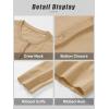 imageMAGCOMSEN Womens Cardigan Sweaters Lightweight Knit Soft Crew Neck Long Sleeve Open Front Button Spring Casual CardiganCamel
