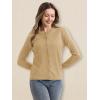 imageMAGCOMSEN Womens Cardigan Sweaters Lightweight Knit Soft Crew Neck Long Sleeve Open Front Button Spring Casual CardiganCamel