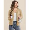 imageMAGCOMSEN Womens Cardigan Sweaters Lightweight Knit Soft Crew Neck Long Sleeve Open Front Button Spring Casual CardiganCamel