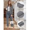 imageMAGCOMSEN Womens Cardigan Sweaters Lightweight Knit Soft Crew Neck Long Sleeve Open Front Button Spring Casual CardiganDark Gray