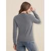 imageMAGCOMSEN Womens Cardigan Sweaters Lightweight Knit Soft Crew Neck Long Sleeve Open Front Button Spring Casual CardiganDark Gray