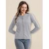 imageMAGCOMSEN Womens Cardigan Sweaters Lightweight Knit Soft Crew Neck Long Sleeve Open Front Button Spring Casual CardiganLight Gray