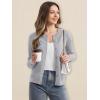 imageMAGCOMSEN Womens Cardigan Sweaters Lightweight Knit Soft Crew Neck Long Sleeve Open Front Button Spring Casual CardiganLight Gray