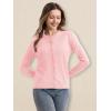 imageMAGCOMSEN Womens Cardigan Sweaters Lightweight Knit Soft Crew Neck Long Sleeve Open Front Button Spring Casual CardiganLight Pink