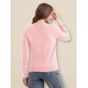imageMAGCOMSEN Womens Cardigan Sweaters Lightweight Knit Soft Crew Neck Long Sleeve Open Front Button Spring Casual CardiganLight Pink