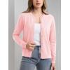 imageMAGCOMSEN Womens Cardigan Sweaters Lightweight Knit Soft Crew Neck Long Sleeve Open Front Button Spring Casual CardiganLight Pink