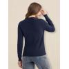 imageMAGCOMSEN Womens Cardigan Sweaters Lightweight Knit Soft Crew Neck Long Sleeve Open Front Button Spring Casual CardiganNavy Blue