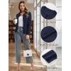 imageMAGCOMSEN Womens Cardigan Sweaters Lightweight Knit Soft Crew Neck Long Sleeve Open Front Button Spring Casual CardiganNavy Blue