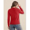 imageMAGCOMSEN Womens Cardigan Sweaters Lightweight Knit Soft Crew Neck Long Sleeve Open Front Button Spring Casual CardiganTomato Red