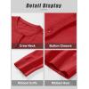 imageMAGCOMSEN Womens Cardigan Sweaters Lightweight Knit Soft Crew Neck Long Sleeve Open Front Button Spring Casual CardiganTomato Red